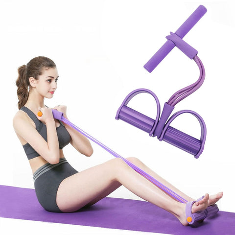 4 Tubes Resistance Bands Elastic Pull Ropes Exerciser Rower Belly Home Gym Sport Training Elastic Band For Fitness Equipment