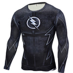 Superhero Inspired Long-Sleeve Compression Shirts, Quick Dry, Rashguard Collection