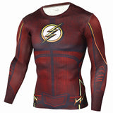 Superhero Inspired Long-Sleeve Compression Shirts, Quick Dry, Rashguard Collection