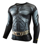 Superhero Inspired Long-Sleeve Compression Shirts, Quick Dry, Rashguard Collection