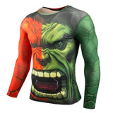 Superhero Inspired Long-Sleeve Compression Shirts, Quick Dry, Rashguard Collection