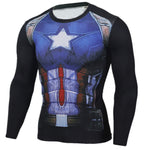 Superhero Inspired Long-Sleeve Compression Shirts, Quick Dry, Rashguard Collection