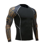 Wolf 3D Printed T-shirt Compression Tights Men Fitness Running Shirt Breathable Long Sleeve Sports Rashgard Gym Cycling Clothing