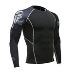 Wolf 3D Printed T-shirt Compression Tights Men Fitness Running Shirt Breathable Long Sleeve Sports Rashgard Gym Cycling Clothing