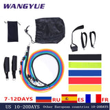 17Pcs/Set Latex Resistance Bands Gym Door Anchor Ankle Straps Resist band Kit Yoga Exercise Band Fitness Expander Loop Tube Pull