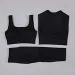 High Waist Seamless Yoga Set Long Sleeve and Tank Top options