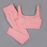 High Waist Seamless Yoga Set Long Sleeve and Tank Top options