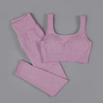 High Waist Seamless Yoga Set Long Sleeve and Tank Top options