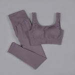 High Waist Seamless Yoga Set Long Sleeve and Tank Top options