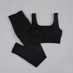 High Waist Seamless Yoga Set Long Sleeve and Tank Top options