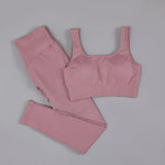 High Waist Seamless Yoga Set Long Sleeve and Tank Top options