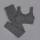 High Waist Seamless Yoga Set Long Sleeve and Tank Top options