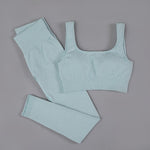 High Waist Seamless Yoga Set Long Sleeve and Tank Top options