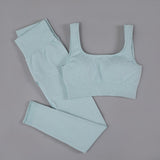 High Waist Seamless Yoga Set Long Sleeve and Tank Top options