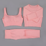 High Waist Seamless Yoga Set Long Sleeve and Tank Top options