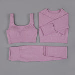 High Waist Seamless Yoga Set Long Sleeve and Tank Top options