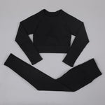 High Waist Seamless Yoga Set Long Sleeve and Tank Top options