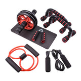 Resistance Bands Push-up Bar AB Power Wheels Roller Machine Jump Rope Exercise Workout Home Gym Fitness Abdominal Muscle Trainer